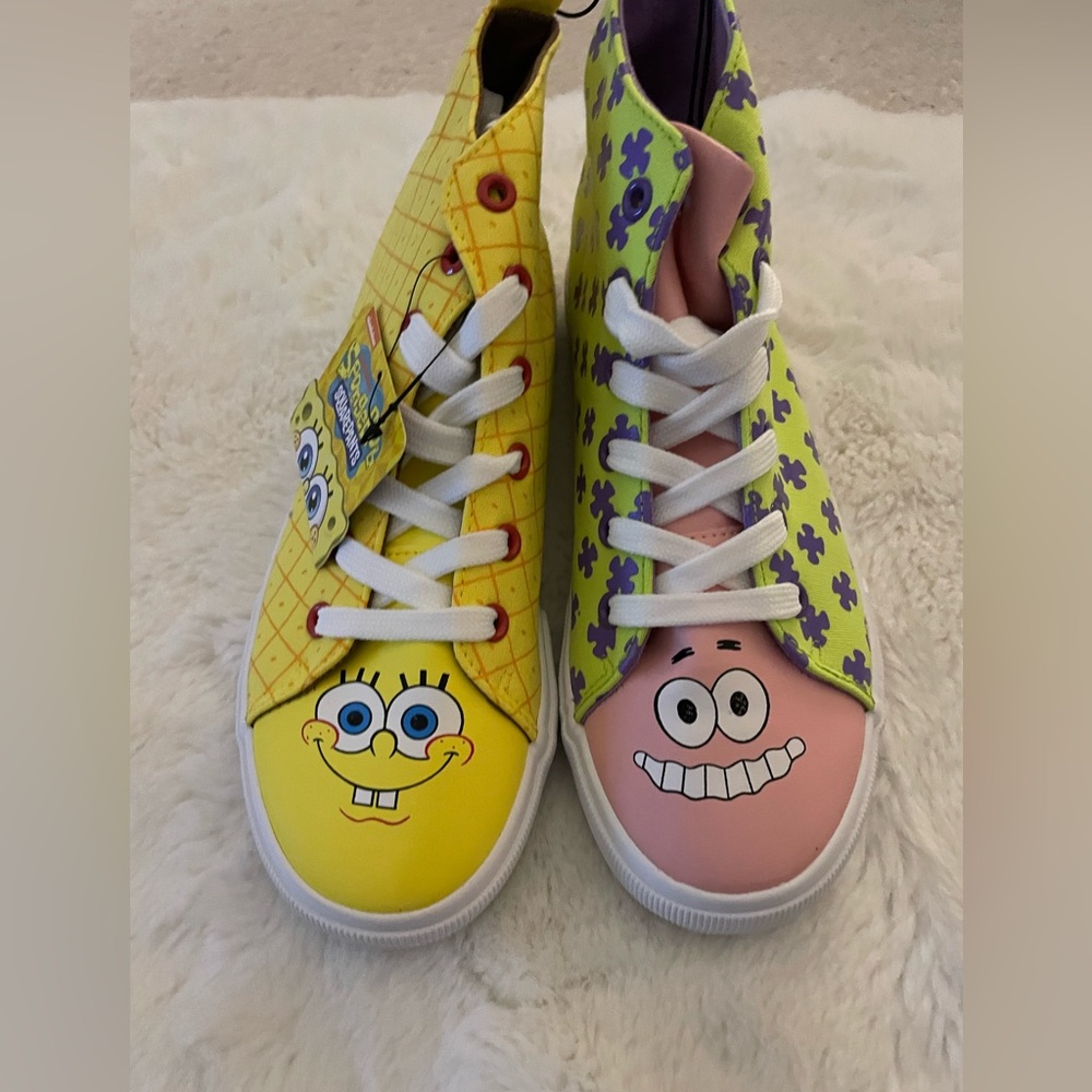 Nickelodeon SpongeBob & Patrick High-Top Sneakers– Size 5M Big Kids (Unisex)